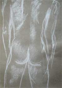 Sabine Penker: Ohne Titel, Kohlezeichnung, 42x59 cm, 2003