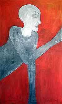 Mariella Pruntsch: Ohne Titel,  Acryl auf Leinwand, 150x100 cm, 2003