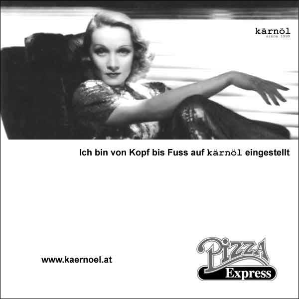 Pizzakarton Marlene Dietrich