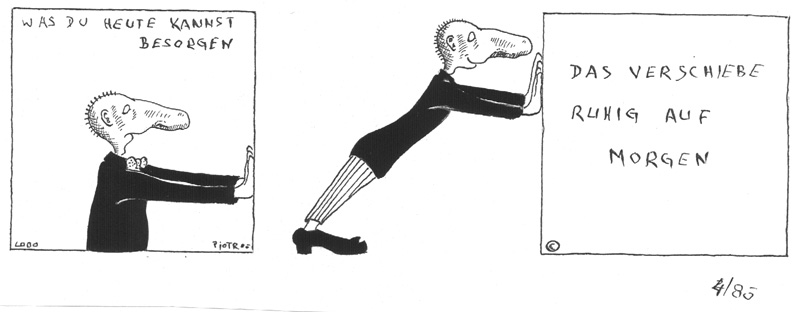 Peter Laminger (Zeichnung)und Ernst Voges (Text) 1985