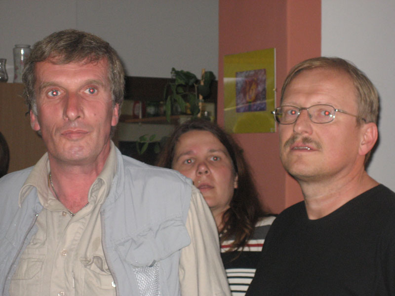 Herr Längle (Arge Sozial), Sabine Jakosch und Walther Schütz (Bündnis für Eine Welt)