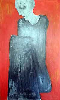 Mariella Pruntsch: Ohne Titel, Acryl auf Leinwand, 150x100 cm, 2003