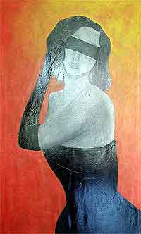 Mariella Pruntsch:Ohne Titel,  Acryl auf Leinwand, 150x100 cm, 2003