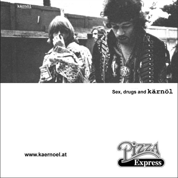 Pizzakarton Brain Jones und Jimi Hendrix