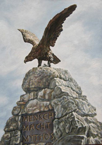 Tassilo Blittersdorff: Menschen-Macht-Mythos, Öl auf Leinwand, 50x70 cm, 2008