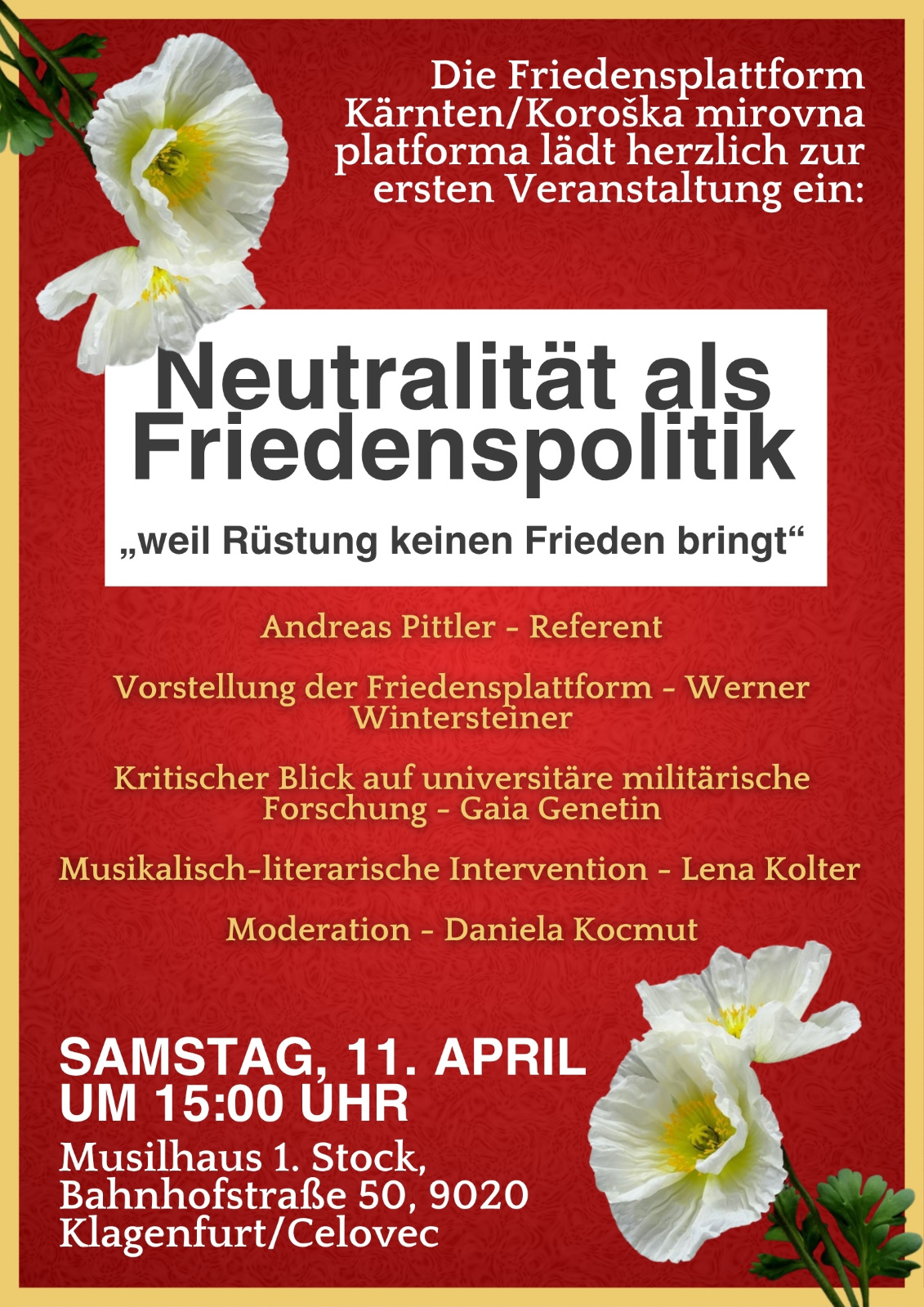 Plakat Neutralität als Friedenspolitik